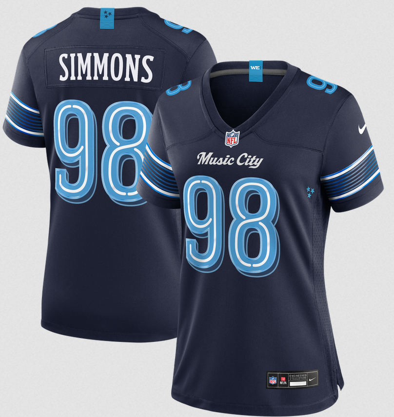 Women Tennessee Titans #98 Simmons Nike Navy NFL 2026 Rivalries Collection limited Jersey->women nfl jersey->Women Jersey